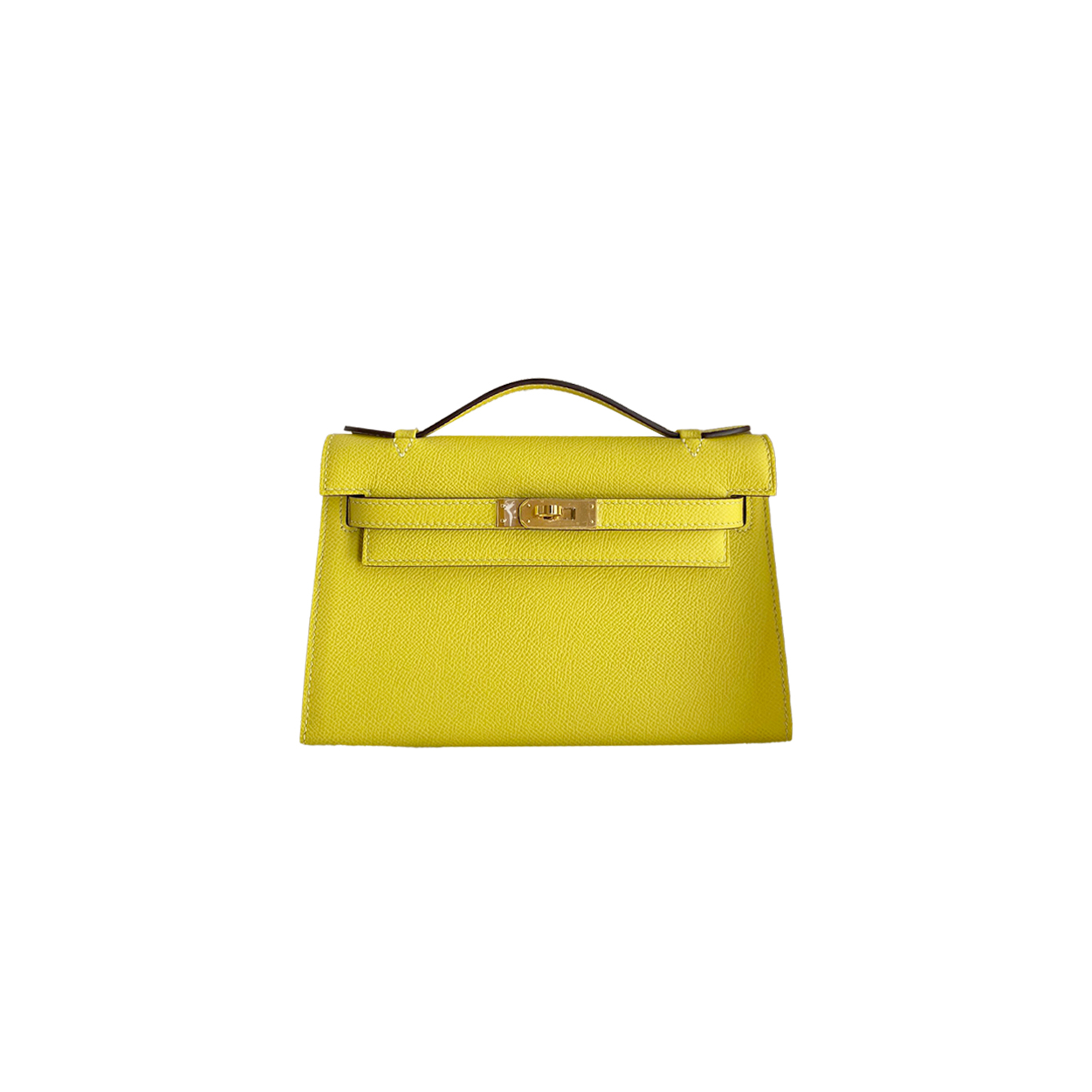 H**mes mini kelly first generation epsom lemon gold buckle (22*14*7cm)